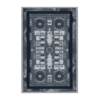 Machine Washable Space Gray Area Rug