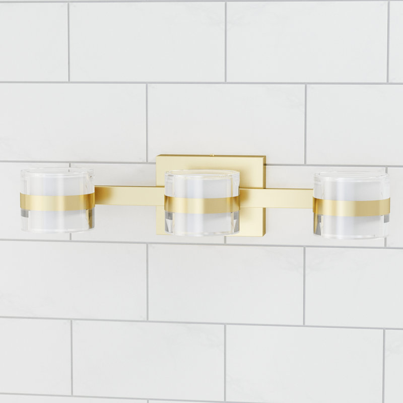 Éclairage pour meuble-lavabo à 3 lumières à DEL 19,49 po l 3000 po / 4 000 K / 5 000 K Kinston, Laiton poli, 3