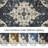 Machine Washable Vintage Oriental Area Rug Non-Slip Backing Navy Blue/Beige/Gold Indoor Carpet for Living Room, Bedroom, Hallway Runner-2087640438-2087640437