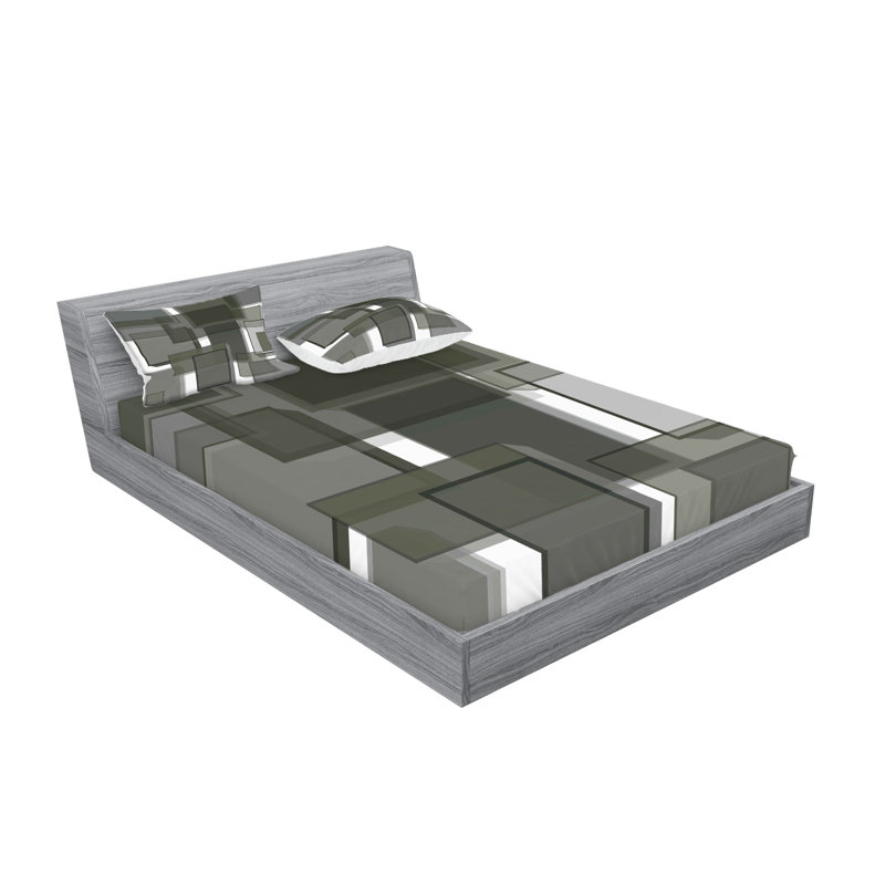Drap-housse et taie décorative taupe Ambesonne, gris pâle, taupe, vert