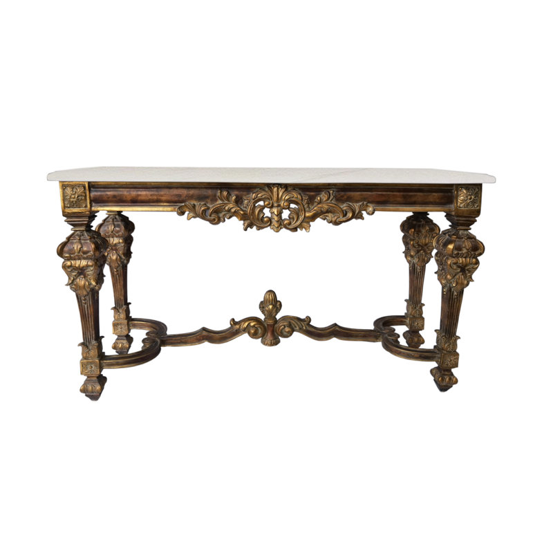 Daylan 60.24'' Marble Top Console Table, White