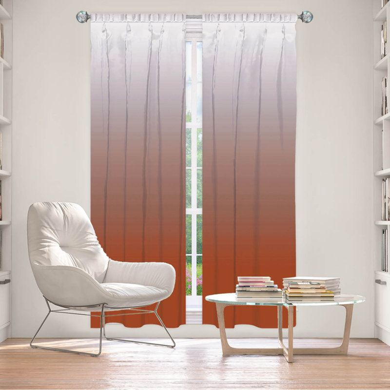 Vandela Room Darkening Curtain Pair, 20" W x 61" L, Rust/Gray