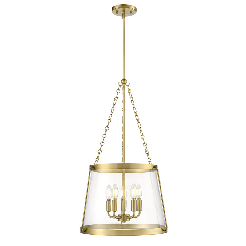 Adabella 17.75" 5-Light Pendant - Vintage Brass, 30" H x 17.75" W x 17.75" D, Brass, 5 LIghts