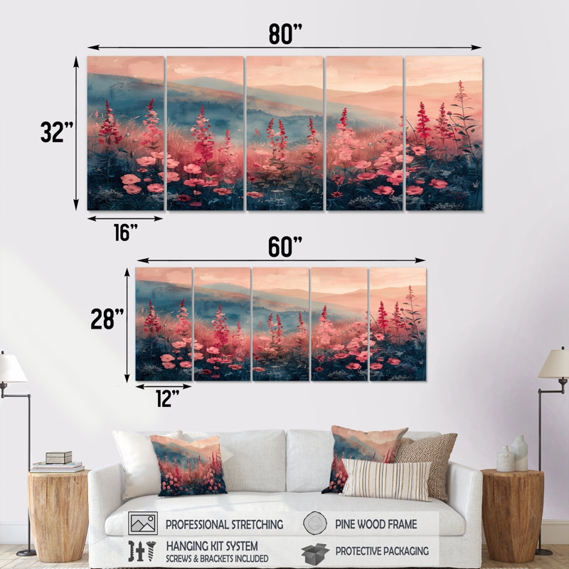 Aquinnah - ensemble de reproduction d'art mural Lupin, H 28 po x l 60 po