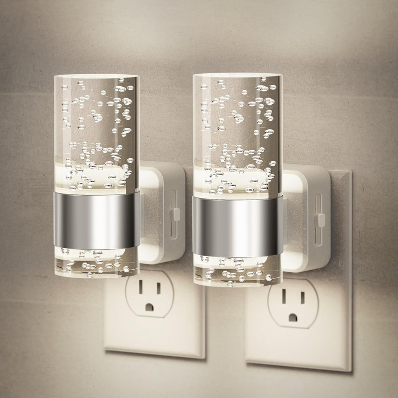Night Light 2 Pack Plug In Wall Light With Auto Light Sensor Brightness Adjustable Daylight 5000K Wall Sconce-Style For Bathroom Hallway Enterway