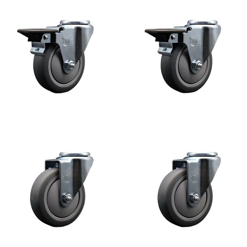 4-Piece Thermoplastic Rubber Caster Set