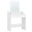 Dressing Table with LED Lights, Adjustable Brightness and Color, Vanity Table with Mirror, Vanity Desk with 2 Drawers and 2 Open Compartments, Modern, 80 cm Desktop, White 