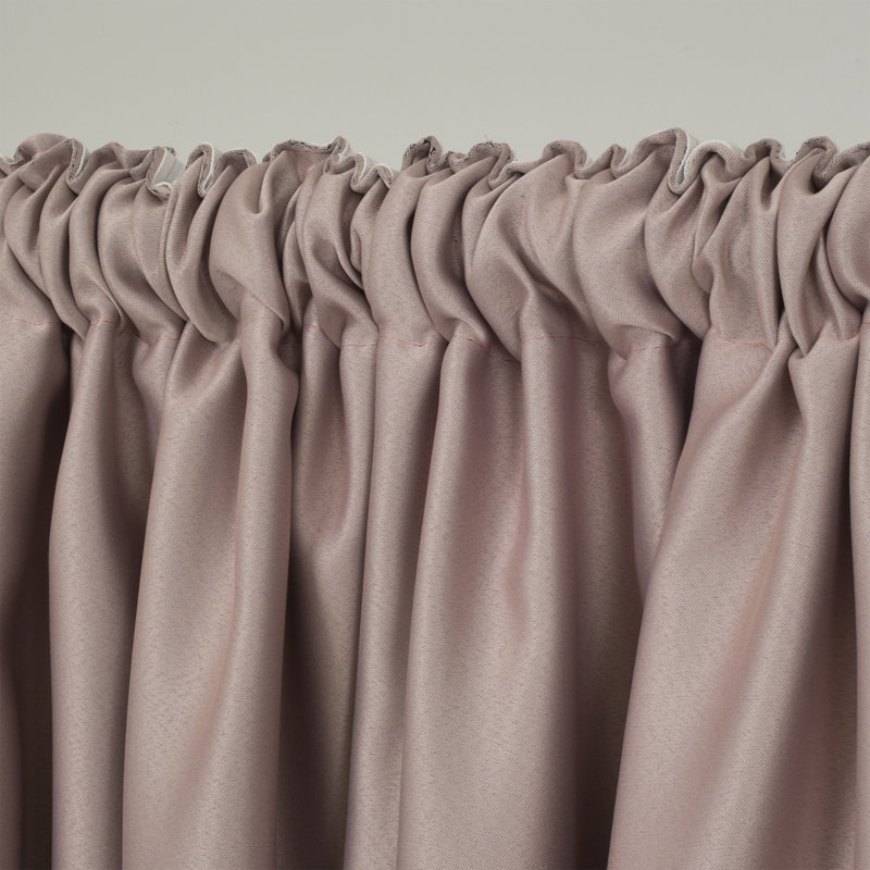 Panneaux de rideaux obscurcissants en satin de couleur unie, L 52 po x L 108 po, Rosé