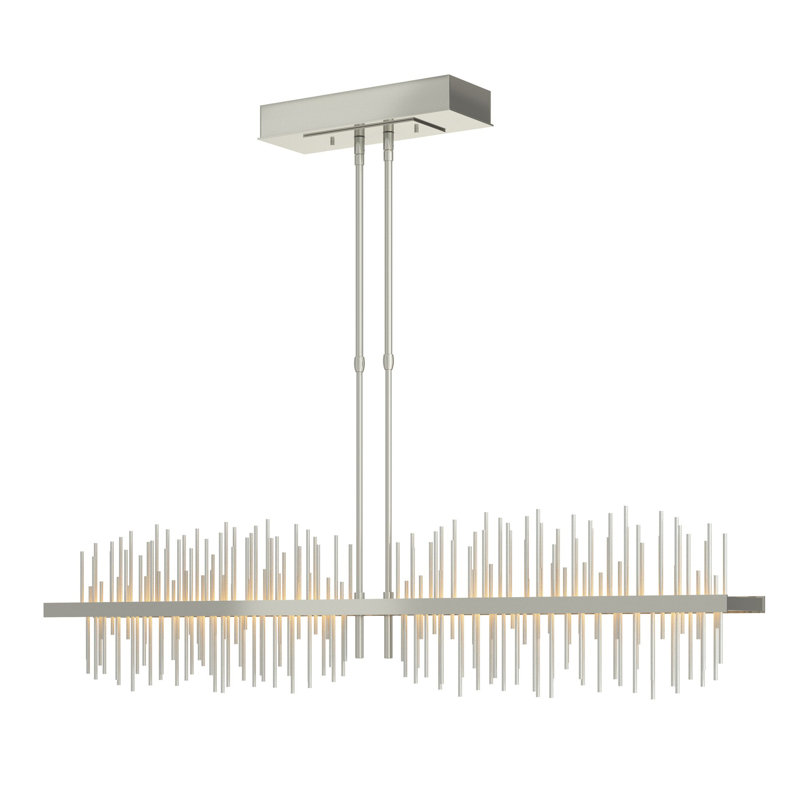 Gossamer 1 - Light Kitchen Island Linear LED Pendant, Vintage Platinum, Sterling