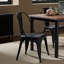 Chaise de salle à manger empilable à dossier en lattes de métal Isaul-602325886