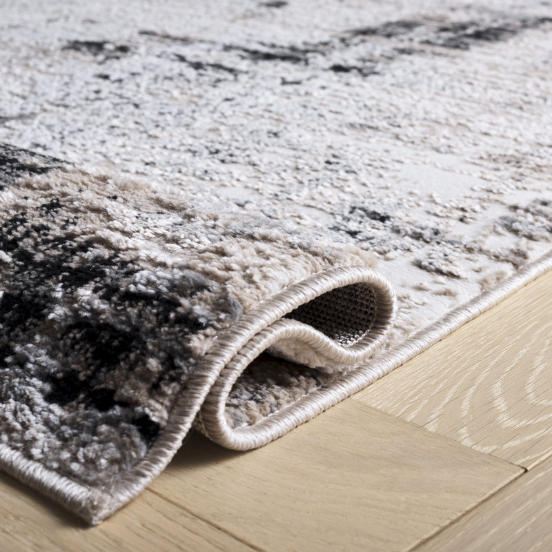 Tapis abstrait Sable 100 Performance, Rectangle 5 pi 3 po x 7 pi 6 po
