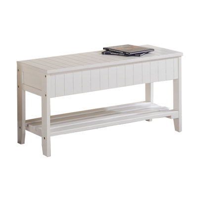 Banc à chaussures en bois massif de qualité supérieure avec rangement, design de mobilier moderne blanc
