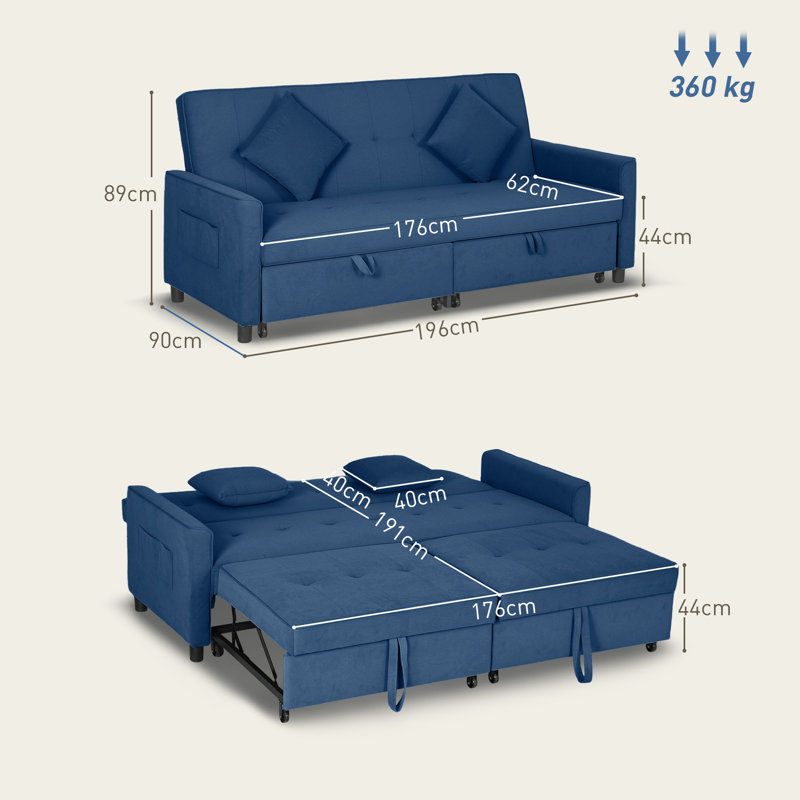 Sioban 3 Seater Reclining Sofa & Chaise, Blue