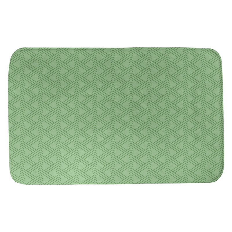 Tapis pour salle de bain Zig Zag, l 17 po x L 24 po, Vert