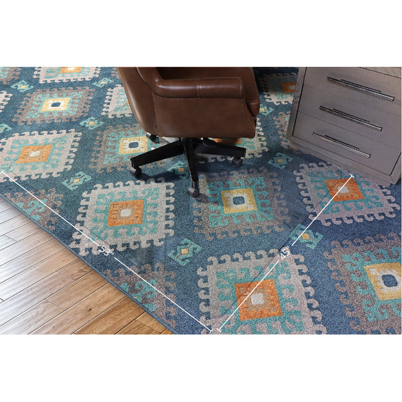 Hakima Beveled Rectangular Chair Mat, 0.25" H x 53" W x 45" D