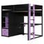 Lit mezzanine en bois massif (taille standard) avec bureau intégré et éclairage intelligent-2104801263