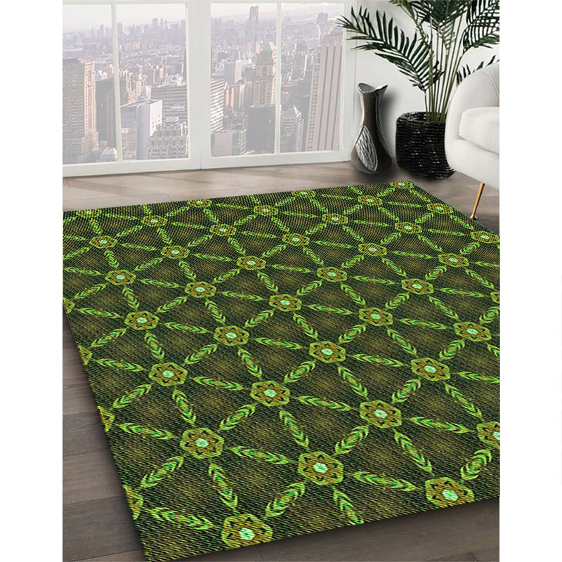 Tapis 100% lavable à la machine 2766-GRN, Carré 8 pi