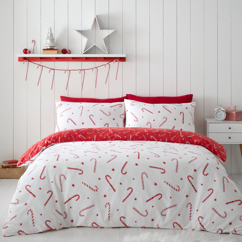 Christmas Candy Cane Duvet Cover Set, Kingsize