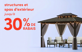 structures et spas d'extérieur en solde