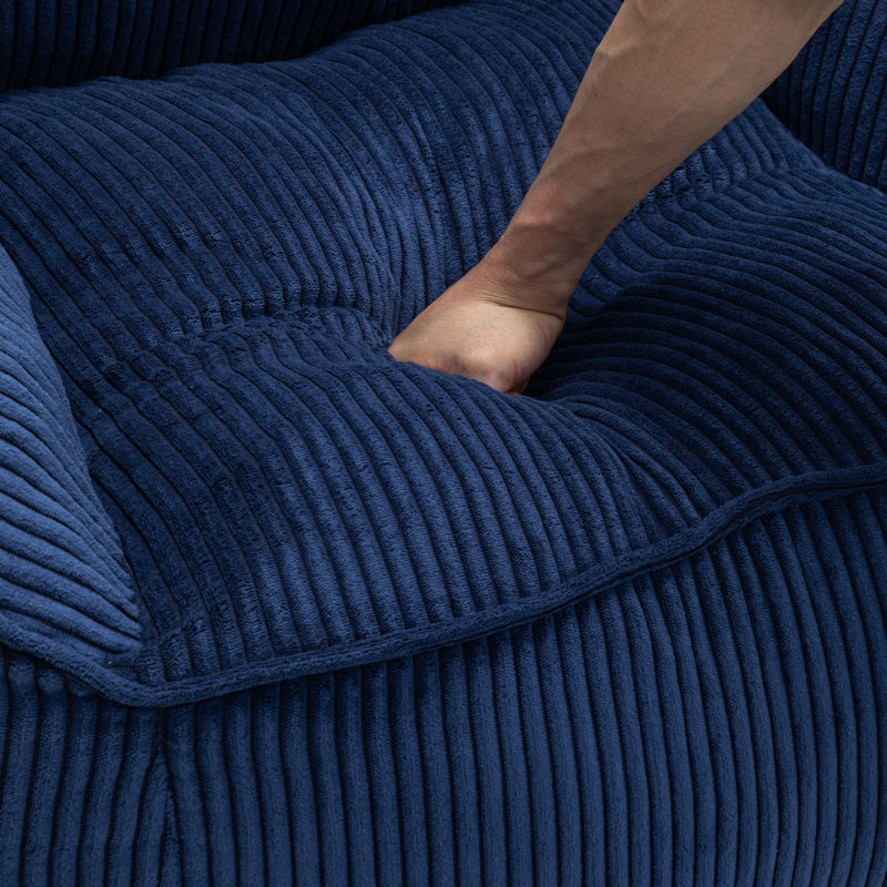 Fauteuil à billes en velours côtelé Compression, Bleu