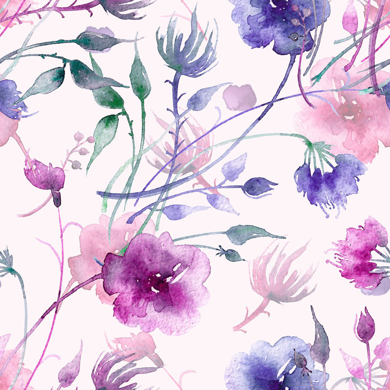 Peel & Stick Floral Tile, 2.08' W x 10.42' L