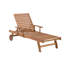 Attar 200cm Long Reclining Acacia Single Chaise with Cushions and Table