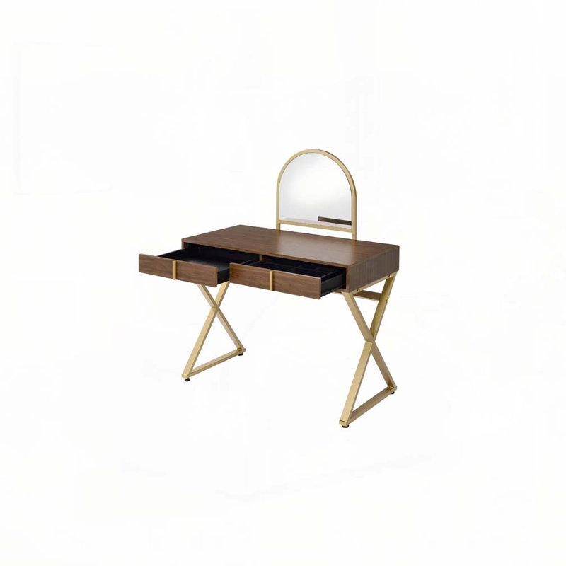 Bureau de meuble-lavabo avec miroir et plateau à bijoux Coleen