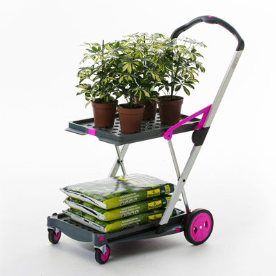CLAX: The Original Transport Mobile Cart - Grey - Multi-Use Functional Collapsible Shopping Cart, Folding Trolley With Storage Crate, 132lb Capacity