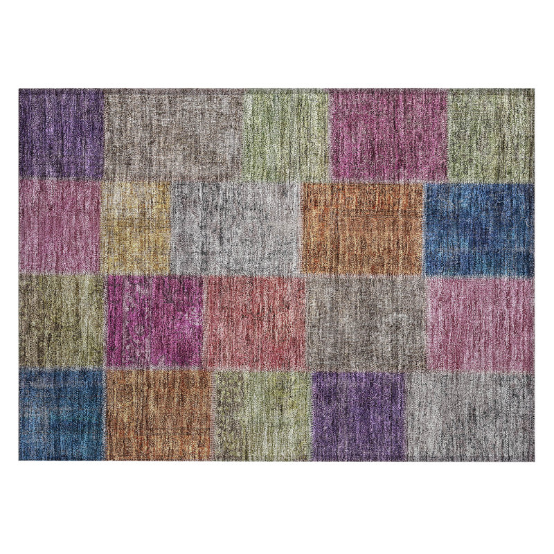 Washable Patchwork Indoor / Outdoor Rug, Rectangle 1'8" x 2'6"