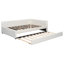 Lit plateforme tapissier double capitonné avec lit gigogne simple TG-467572736