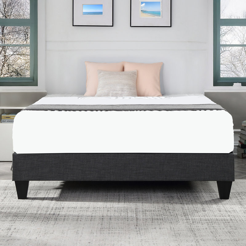 Brayton Platform Bed Frame 13" Height with Fabric Upholstery, California King
