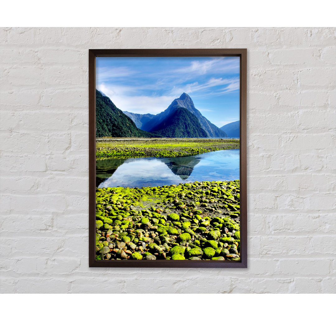 Mountain Peak Lake - Einzelner Bilderrahmen Kunstdrucke auf Leinwand