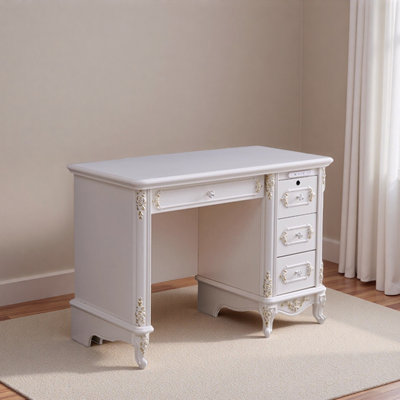 Retro Carving Design Drawer Storage Writing Desk