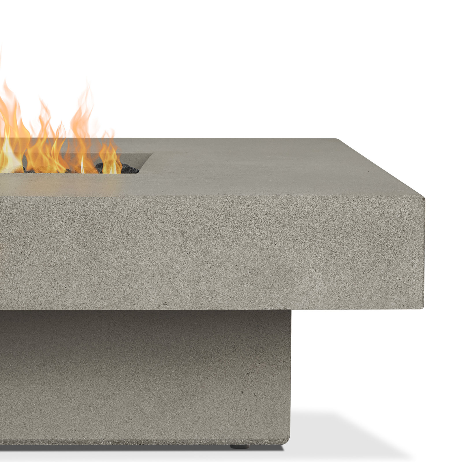 Cowden Rectangle Fire Pit Table, Flint, 14" H x 60" W x 45" D