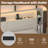Queen Size Headboard with Storage, LED RGB Lights, USB and AC Charging Ports, Bookcase Shelves, Hidden Storage, Baseboard Groove Design-762062730-762062728