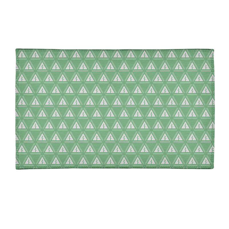 Tapis minimaliste d’arbre vert/gris, Rectangle 2 pi x 3 pi