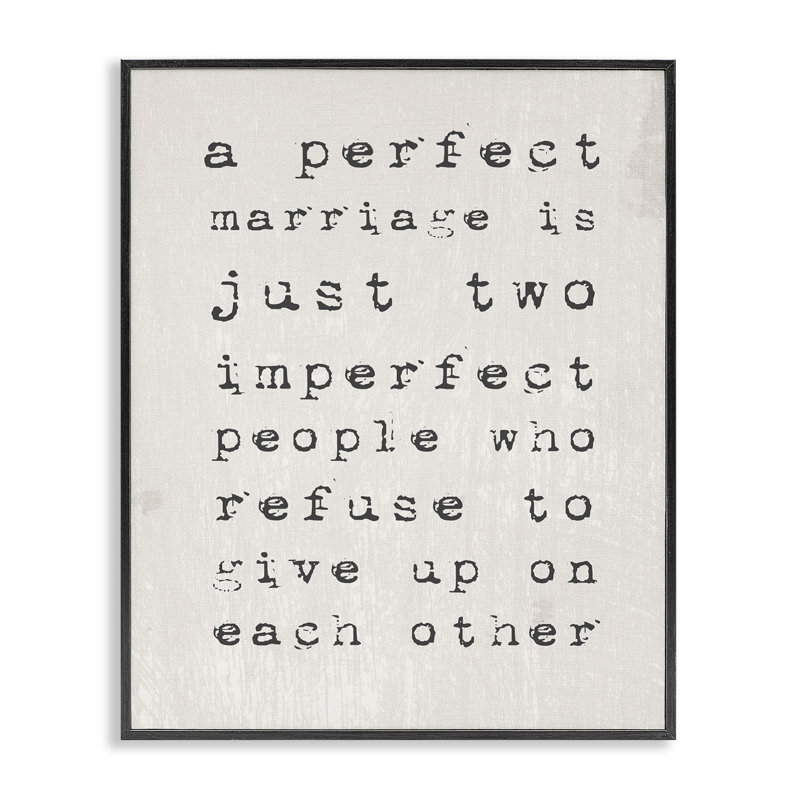 «A Perfect Mariage» par Daphne Polselli, reproduction d'art textuel sur toile, H 24 po x l 30 po, Giclée encadrée noir minuit