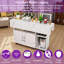 Table multifonctionnelle pliable de 47 pouces avec tablettes de rangement et roulettes pour petits espaces