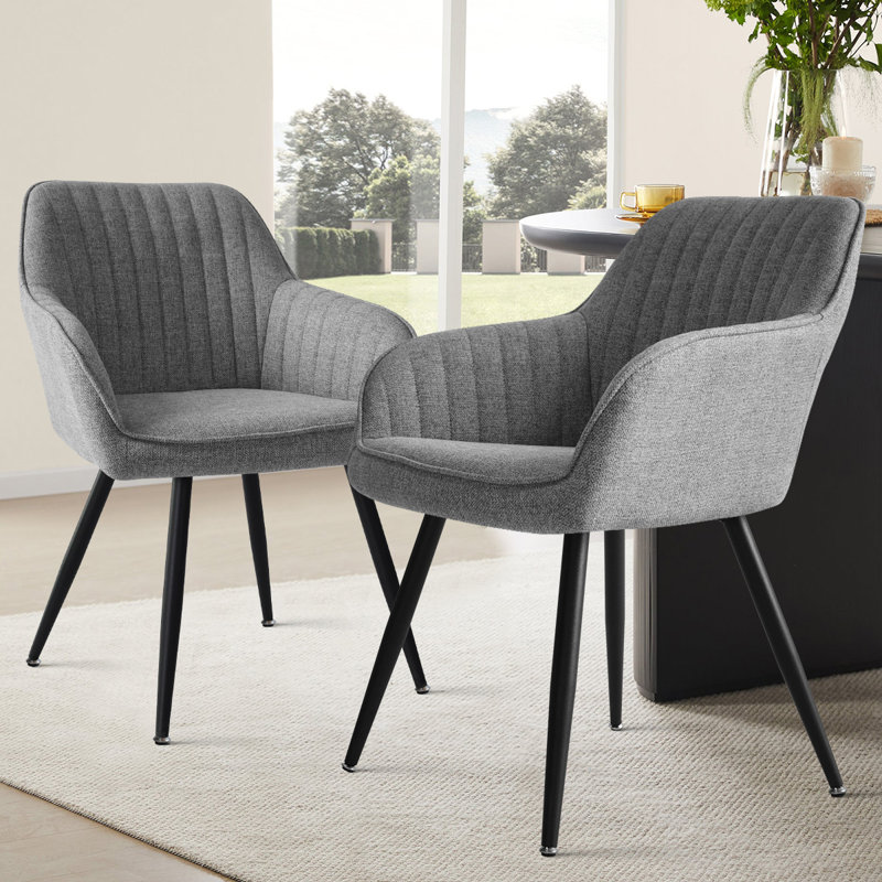 Jozwiak 23" W Dining Armchair (Set of 2), Gray