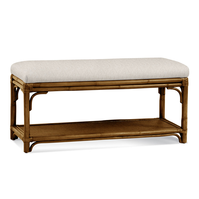 Summer Retreat Wicker Shelf Storage Bench