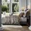 Ensemble de literie de luxe surdimensionné 8 pièces, jacquard polyester taupe, parfait pour le confort moderne