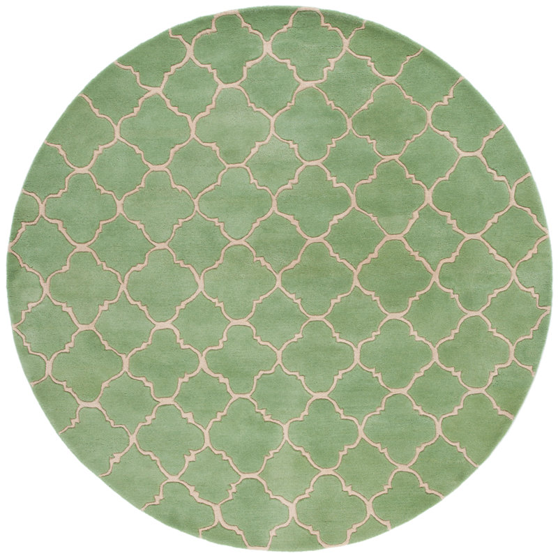 Carolene Hand Tufted Wool Geometric Rug, Round 5'