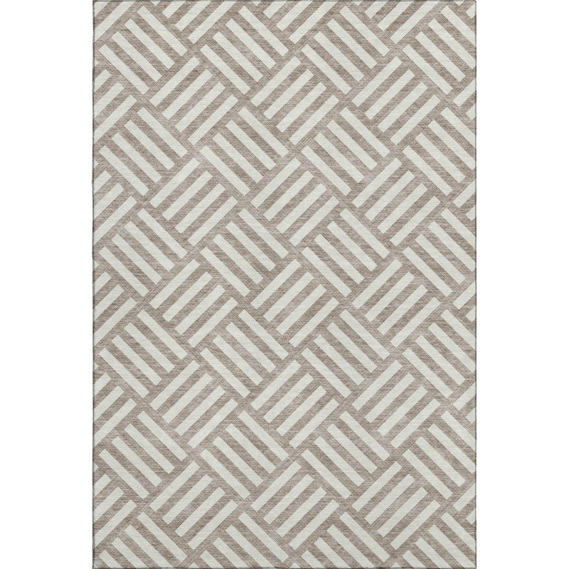 Tapis taupe Cerrito lavable à la machine de qualité supérieure, Rectangle 10 pi x 14 pi