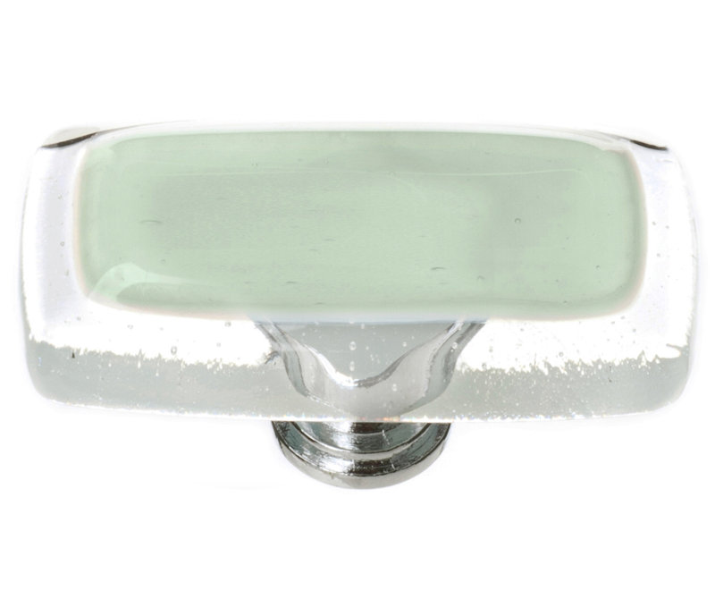 Reflective Rectangular Knob, Satin Nickel, Spruce Green