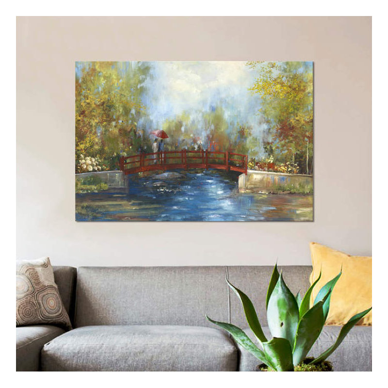 « bridge over the water », reproduction sur toile, H 8 po x l 12 po x P 0,75 po