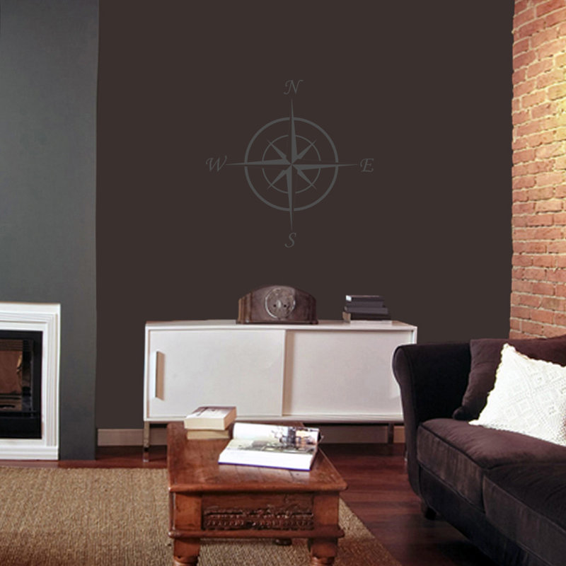 Adhésif décoratif boussole, Gris foncé