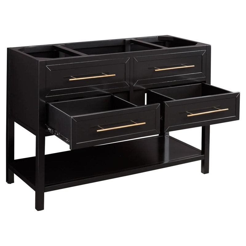 48" Robertson Single Bathroom Vanity - Cabinet Only, Black