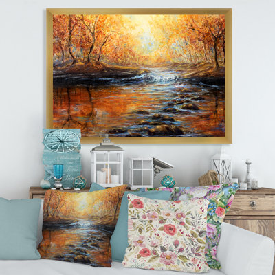 Lumière matinale dans la forêt d'automne - Peinture sur toile