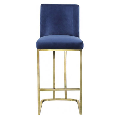 Upholstered Counter Stool with Metal Frame
