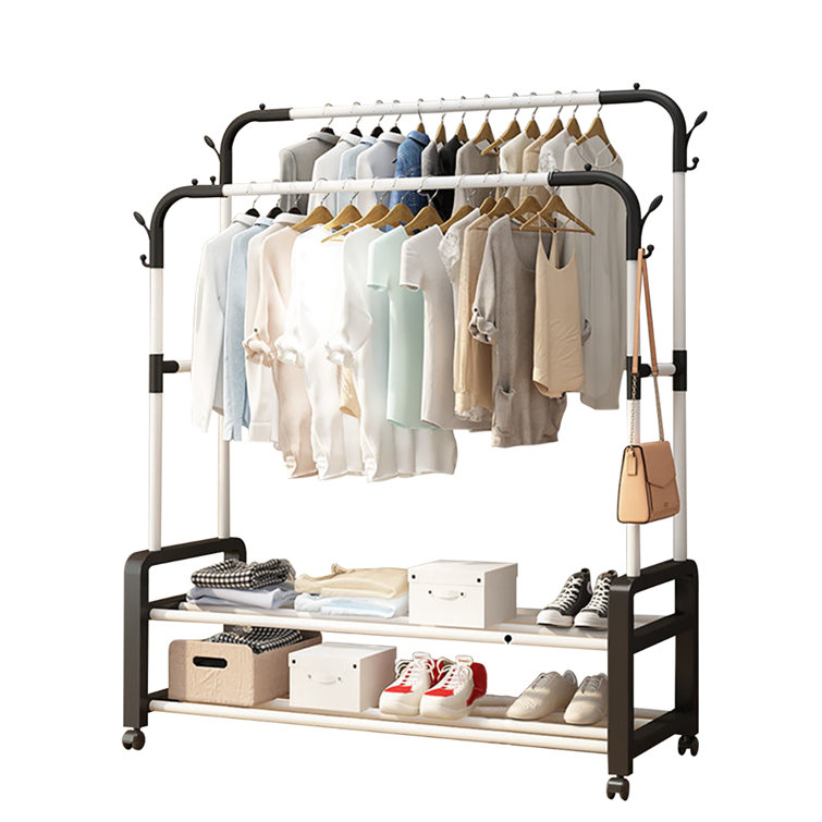Larocco 53'' Metal Rolling Clothes Rack